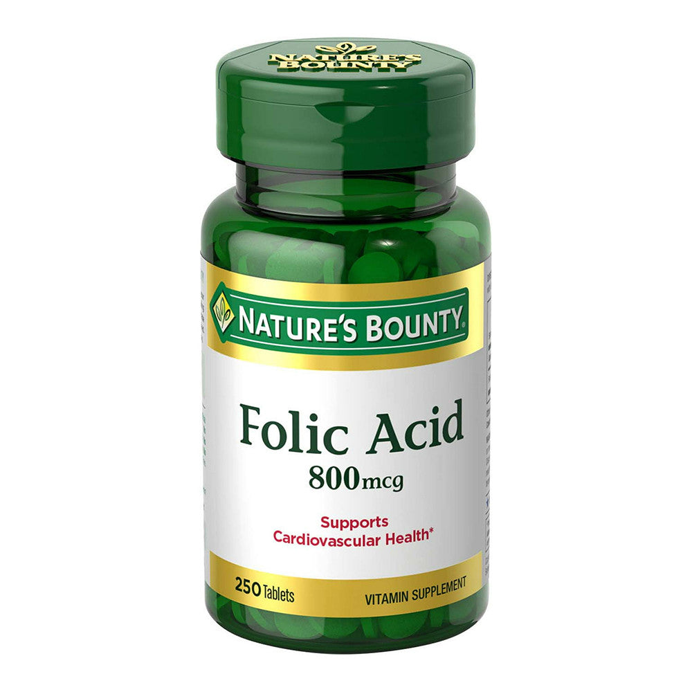 Natures Bounty Folic Acid 800 Mcg Maximum Strength Tablets, 250 Ea
